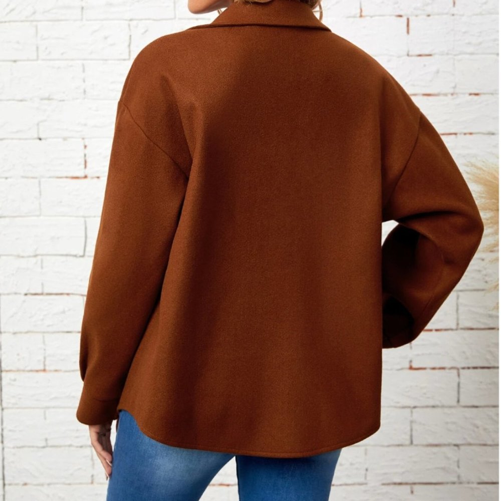 LAST ONE 🔥 Oversized Boyfriend Shacket Shirt Jacket - Picture 2 of 7